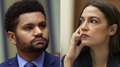 Representantes Maxwell Alejandro Frost y Alexandria Ocasio-Cortez.