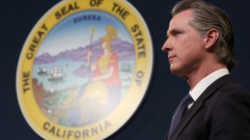 SACRAMENTO, CALIFORNIA - FEBRUARY 01: California Gov. Gavin Newsom looks on during a press conference on February 01, 2023 in Sacramento, California. California Gov. Gavin Newsom, state Attorney General Rob Bonta, state Senator Anthony Portantino (D-Burbank) and other state leaders announced SB2 - a new gun safety legislation that would establish stricter standards for Concealed Carry Weapon (CCW) permits to carry a firearm in public. The bill designates "sensitive areas," like bars, amusement parks and child daycare centers where guns would not be allowed. (Photo by Justin Sullivan/Getty Images)