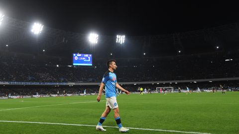 Hirving Lozano, delantero del Napoli de la Serie A.