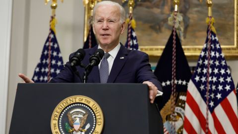 El presidente Joe Biden ofreció un mensaje este lunes en la Casa Blanca.