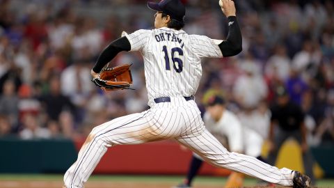 Shohei Ohtani lanzado con la Selección de Japón.