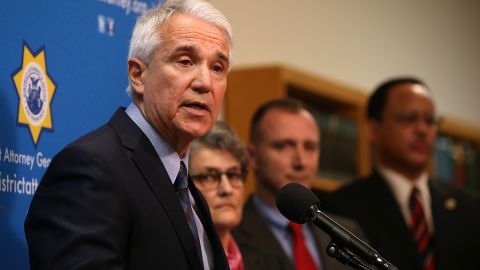 SAN FRANCISCO, CA - DECEMBER 09: San Francisco district attorney George Gascon speaks during a new conference to announce a civil consumer protection action against rideshare company Uber on December 9, 2014 in San Francisco, California. Gascon, along with Los Angeles district attorney Jackie Lacey, announced the filing of a civil consumer protection action against Uber Technologies Inc. for making false and misleading statements to consumers and for engaging in business practices that violate California State law. (Photo by Justin Sullivan/Getty Images)