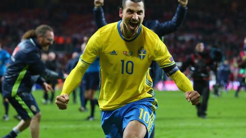 Zlatan Ibrahimovic con la selección de Suecia.