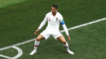 Cristiano Ronaldo celebrando con Portugal en el Mundial Rusia 2018.