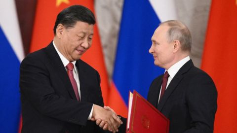 Putin y Xi en Moscú.