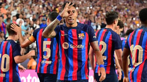 Raphinha con los colores del FC Barcelona.