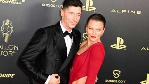 Robert Lewandowski y su esposa.