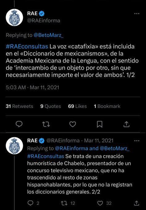 Significado de la palabra "catafixia". | Foto: Twitter