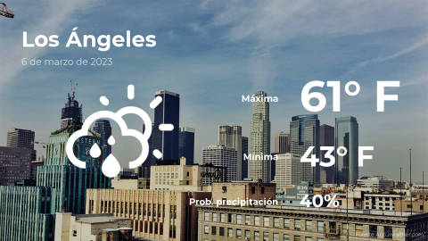 El tiempo para hoy en Los Ángeles, 6 de marzo de 2023