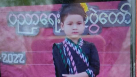 Soe Nandar Nwe, víctima de uno de los últimos ataque aéreos en una zona rural de Myanmar.