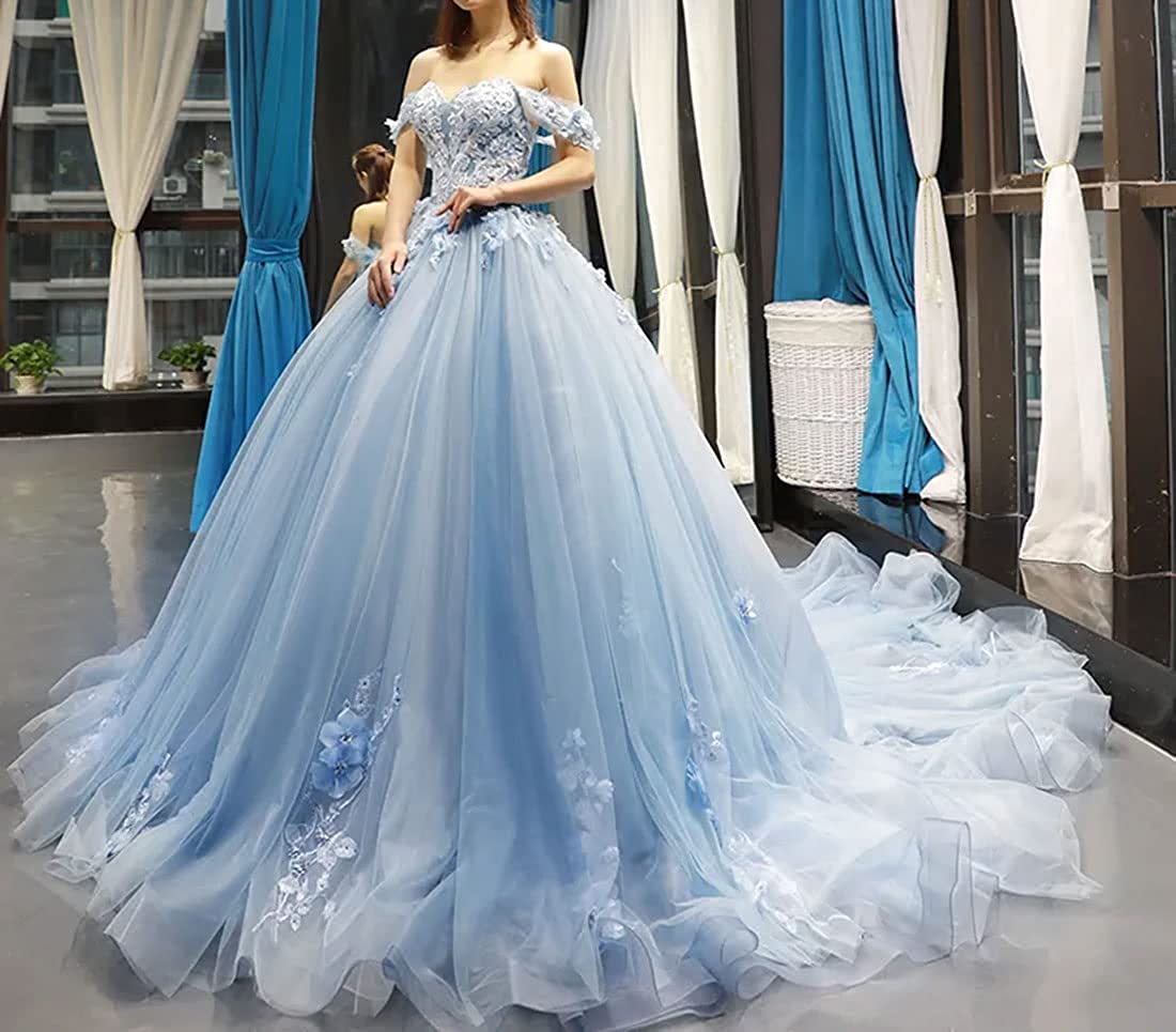 Traje de 2024 quinceañera azul