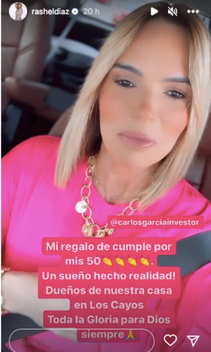 Rashel Díaz, muy feliz de su nueva casa en Los Cayos.