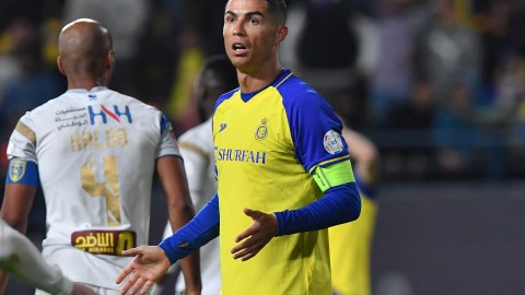 Cristiano Ronaldo con los colores del Al Nassr.