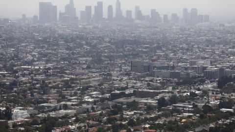 LOS ANGELES, CALIFORNIA - JUNE 11: Smog hangs over the city on a day rated as having 'moderate' air quality in downtown Los Angeles, on June 11, 2019 in Los Angeles, California. According to the American Lung Association's annual "State of the Air" report, released in April and covering the years 2015-2017, Los Angeles holds the worst air pollution in the nation. The city has had the worst smog, otherwise known as ground-level ozone, in the U.S. for 19 of the past 20 years. (Photo by Mario Tama/Getty Images)