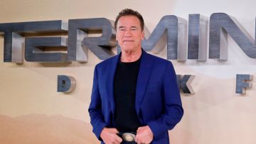 Austrian-US actor Arnold Schwarzenegger poses during a photo call to promote the film Terminator: Dark Fate in London on October 17, 2019. - Linda Hamilton and Arnold Schwarzenegger reprise their iconic roles in the forthcoming sixth installment in the Terminator franchise in Terminator: Dark Fate. (Photo by Tolga Akmen / AFP) (Photo by TOLGA AKMEN/AFP via Getty Images)