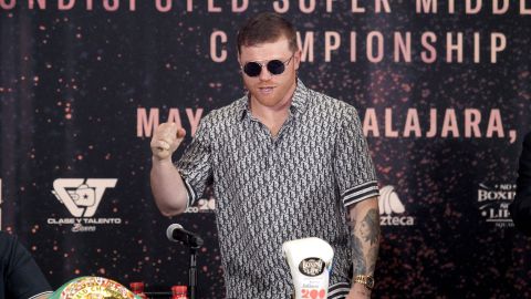 Saúl 'Canelo' Álvarez durante una rueda de prensa.