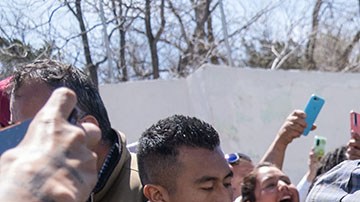 Protesta de migrantes en Ciudad Juárez