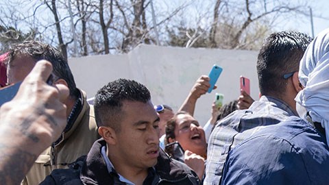 Protesta de migrantes en Ciudad Juárez