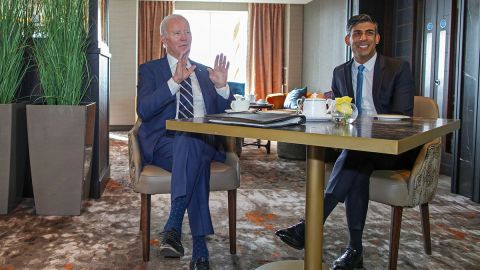 Joe Biden y Rishi Sunak dialogan sobre el proceso de paz, economía y guerra en Ucrania