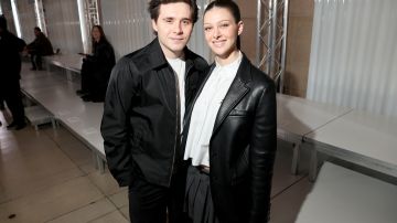 PARIS, FRANCE - MARCH 07: Brooklyn Beckham and Nicola Peltz attend the Miu Miu Womenswear F/W 2023- 2024 show as part of Paris Fashion Week at Palais d'Iena on March 07, 2023 in Paris, France. (Photo by Victor Boyko/Getty Images for Miu Miu)