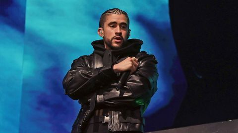 Bad Bunny el 21 de abril de 2023 durante su segundo fin de semana en Coachella.