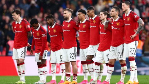 Jugadores del Manchester United ante Brighton en la FA Cup.