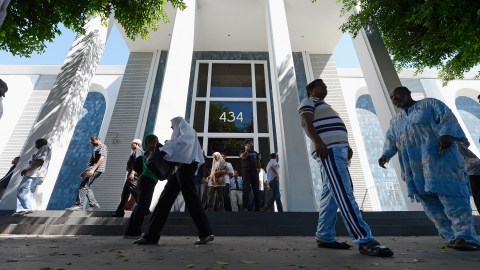 LOS ANGELES, CA - SEPTEMBER 14: Muslims attend Friday prayer services at the Islamic Center of Southern California on September 14, 2012 in Los Angeles, California. Muslims in Southern California hold prayer services and candlelight vigils to remember the victims of the U.S. Consulate attack in Libya that killed the U.S. Ambassador Christopher Stevens, two former Navy SEAL,S who were providing security for Stevens, and foreign service information management officer Sean Smith. (Photo by Kevork Djansezian/Getty Images)