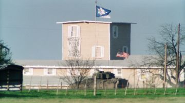 Vista del complejo davidiano de Waco el 31 de marzo de 1993.