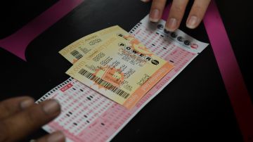 A customer picks up her California Powerball lottery tickets at the famous Bluebird Liquor store which is considered to be a lucky retailer of tickets, in Hawthorne, California on January 13, 2016. Record sales drove up the largest jackpot in US history to a whopping $1.5 billion as people dreaming of riches flocked across state lines and international borders to buy tickets. / AFP / MARK RALSTON (Photo credit should read MARK RALSTON/AFP via Getty Images)