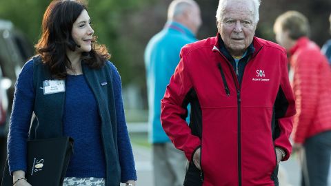 SUN VALLEY, ID - JULY 7: (L to R) Nancy Aossey, president and chief executive officer of International Medical Corp., and Richard Riordan, businessman and former mayor of Los Angeles, attend the annual Allen & Company Sun Valley Conference, July 7, 2016 in Sun Valley, Idaho. Every July, some of the world's most wealthy and powerful businesspeople from the media, finance, technology and political spheres converge at the Sun Valley Resort for the exclusive weeklong conference. (Photo by Drew Angerer/Getty Images)