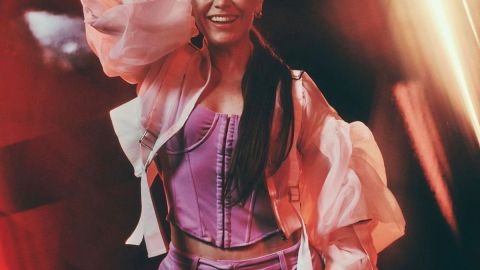Olga Tañón en los ensayos de los Latin AMAs