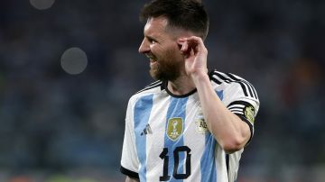 Lionel Messi en partido de Argentina contra Curazao.