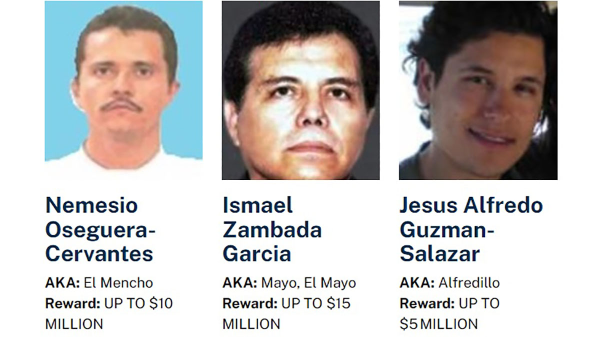 Tres narcos mexicanos figuran entre los 5 delincuentes más buscados por