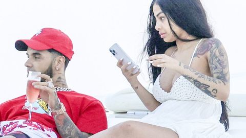 Yailin La Más Viral y Anuel AA en un viaje a Ibiza cuando aún eran pareja.