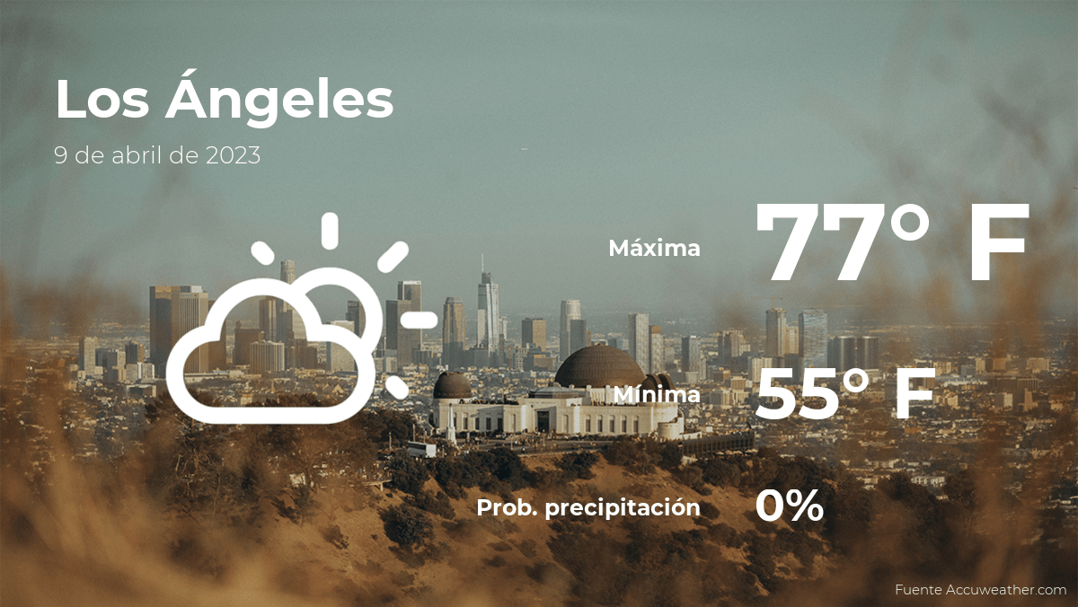 Pronóstico del tiempo en Los Ángeles para este domingo 9 de abril La