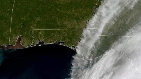 Imagen de satélite dele huracán Ian a su paso por Florida.