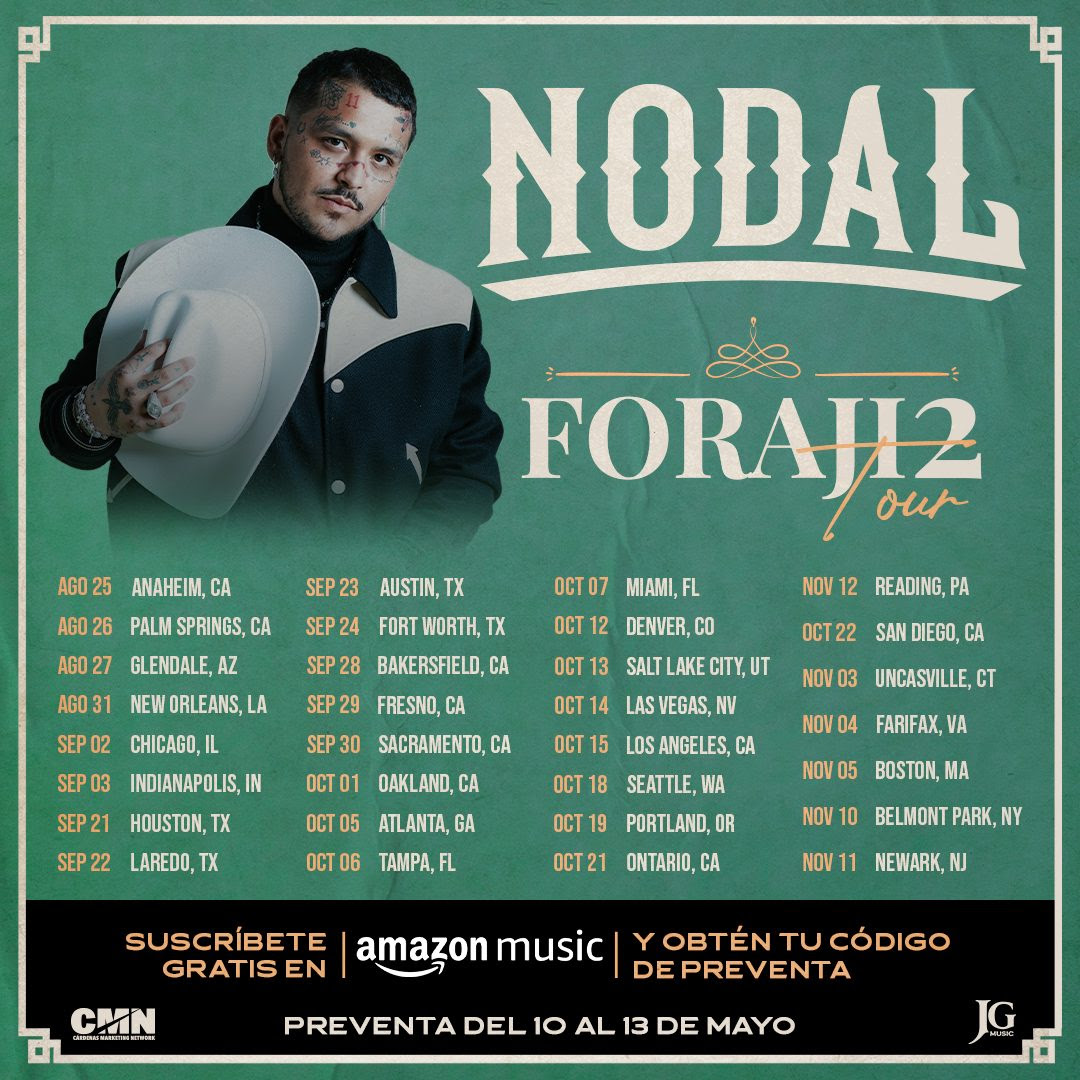 Christian Nodal y su Foraji2 Tour 2023.