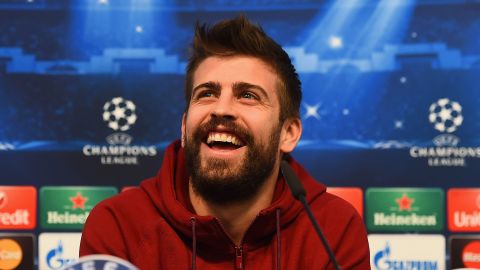 Gerard Piqué, ex de Shakira, en una conferencia de prensa de la UEFA Champions League 2015.