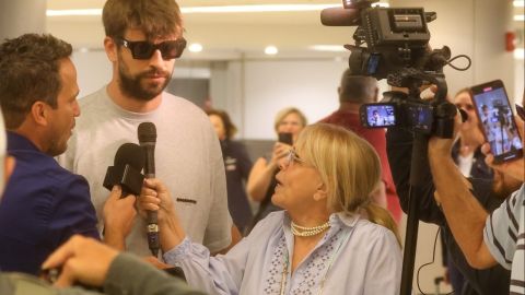 Gerard Piqué llegando a Miami.