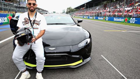 Sergio 'Kun' Agüero durante el GP de Italia en 2018.