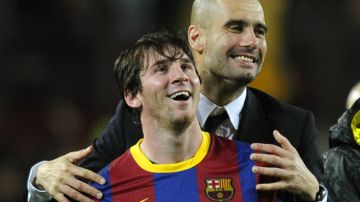 Lionel Messi y Pep Guardiola durante su etapa con el FC Barcelona.