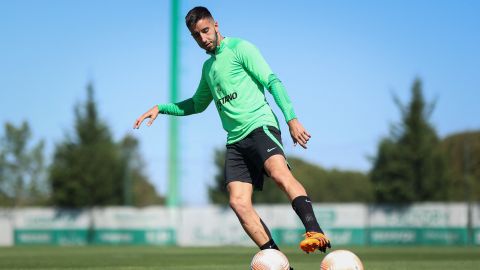 Cristiano Ronaldo en el entrenamiento de la Selección de Portugal.