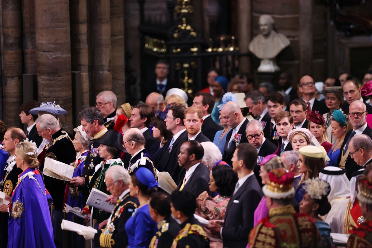 Prince Harry sat in the third row at his father's coronation.