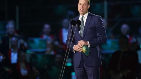 WINDSOR, ENGLAND - MAY 7: Prince William, Prince of Wales speaks on stage during the Coronation Concert in the grounds of Windsor Castle on May 7, 2023 in Windsor, England. The Windsor Castle Concert is part of the celebrations of the Coronation of Charles III and his wife, Camilla, as King and Queen of the United Kingdom of Great Britain and Northern Ireland, and the other Commonwealth realms that took place at Westminster Abbey yesterday. High-profile performers will entertain members of the royal family and 20,000 guests including 10,000 members of the public. (Photo by Stefan Rousseau-Pool/Getty Images)