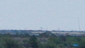 Vista aérea de inmigrantes en la frontera con El Paso, Texas.