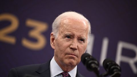 US President Joe Biden speaks during a press conference following the G7 Leaders' Summit in Hiroshima on May 21, 2023. (Photo by Brendan SMIALOWSKI / AFP) (Photo by BRENDAN SMIALOWSKI/AFP via Getty Images)