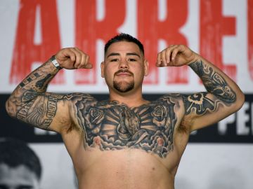 Andy Ruiz durante un acto de pesaje.