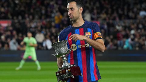 Sergio Busquets con el FC Barcelona en el Camp Nou.