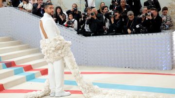 NEW YORK, NEW YORK - MAY 01: Bad Bunny attends The 2023 Met Gala Celebrating "Karl Lagerfeld: A Line Of Beauty" at The Metropolitan Museum of Art on May 01, 2023 in New York City. (Photo by Mike Coppola/Getty Images)