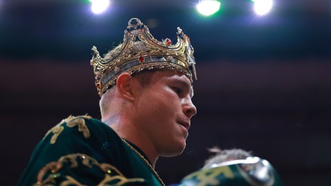 ZAPOPAN, MEXICO - MAY 06: Canelo Alvarez arrives prior the fight for the Super Middleweight Championship at Akron Stadium on May 06, 2023 in Zapopan, Mexico. (Photo by Hector Vivas/Getty Images)